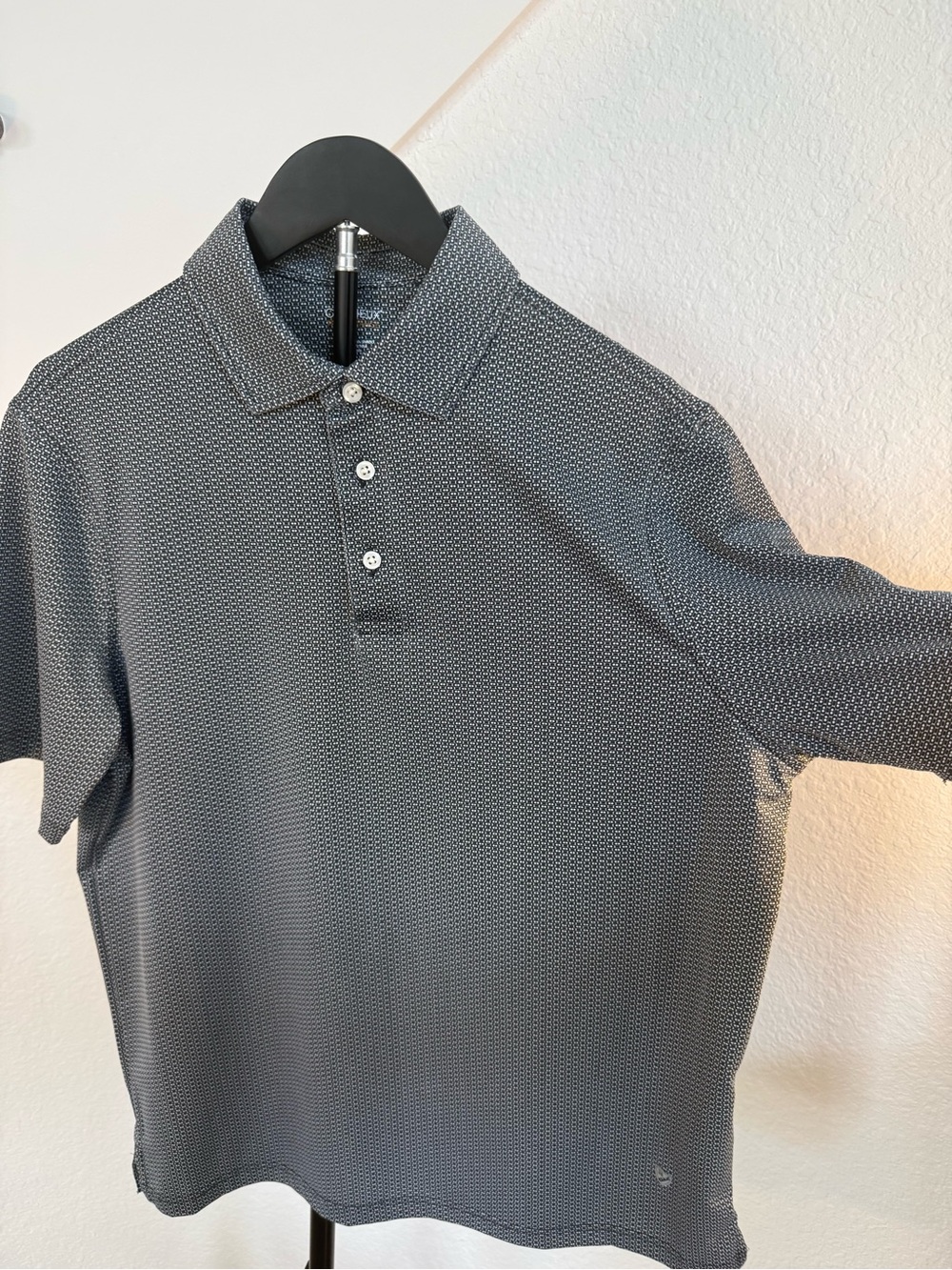 Daniel Cremieux Grey Micro-Pattern Polo Shirt